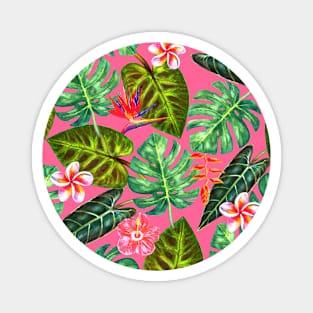 Tropical Leaves - Pink Magnet